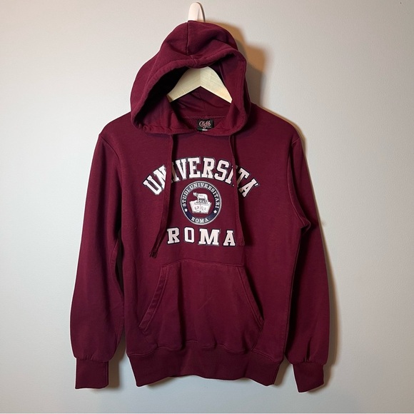Universitá Roma Hoodie Size Small Gy.fra Gadgets‎ Burgundy Sweatshirt **READ - Picture 1 of 9